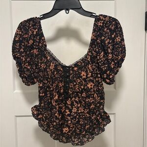 Free People Puff Sleeve Top